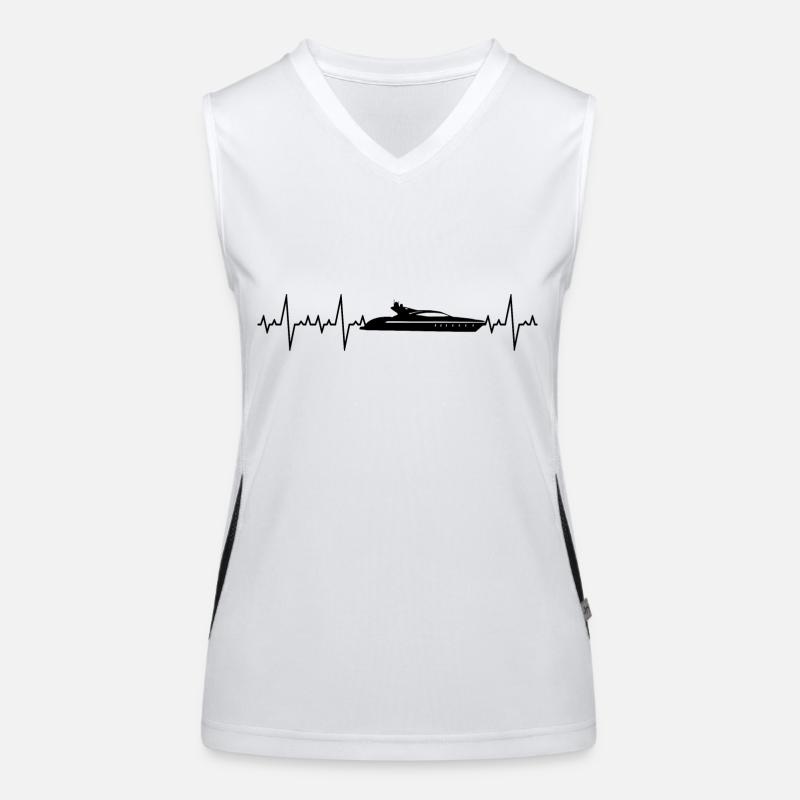 Motorboot Boot Herzschlag Geschenk cool Funktionelles Kontrast-Tank Top für Frauen