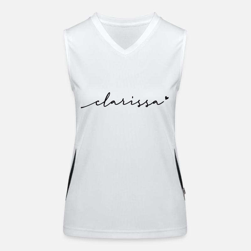 Clarissa Cursive Name Women's Functional Contrast Tank Top