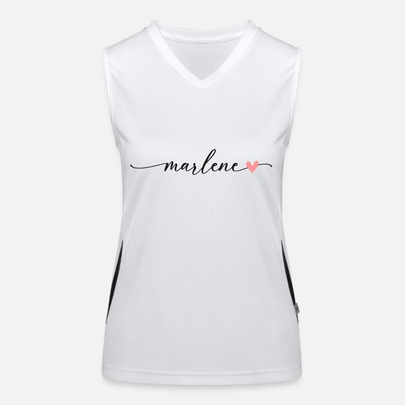 Marlene Name Calligraphy Font Women's Functional Contrast Tank Top