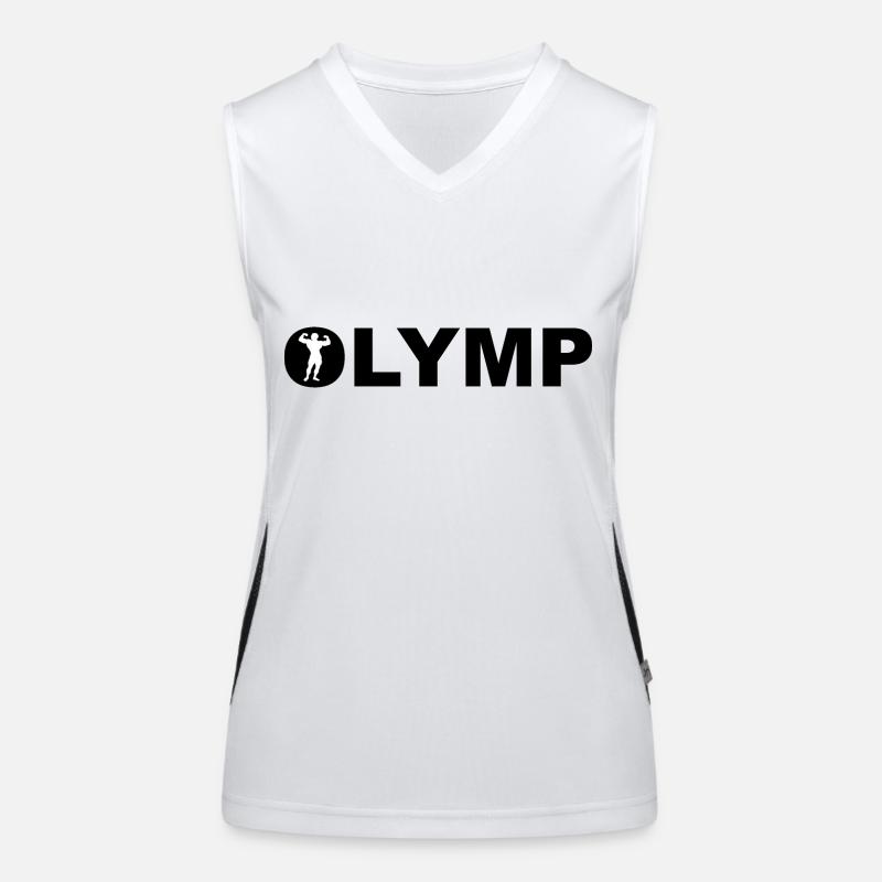 Mount Olympus Mountain of Gods and Powers. Bodybuilder Women's Functional Contrast Tank Top