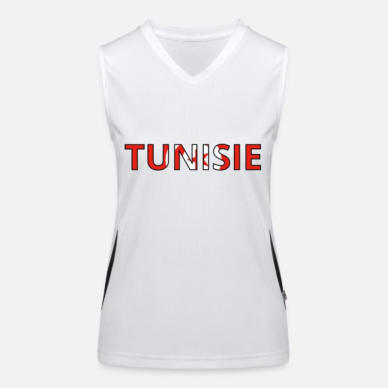 Drapeau Tunisie Débardeur respirant contrasté Femme