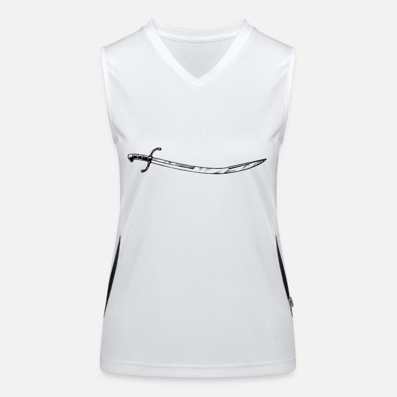 fencing fights floret sword parry samurai20 Women's Functional Contrast Tank Top