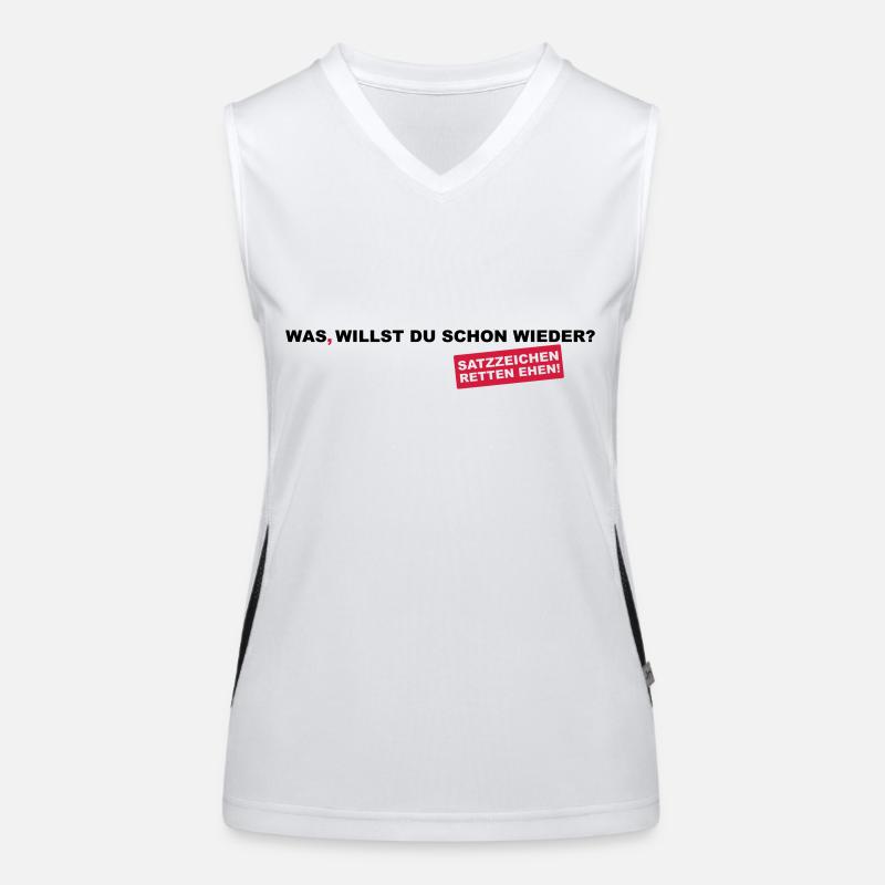 Satzzeichen retten Ehen! Funktionelles Kontrast-Tank Top für Frauen