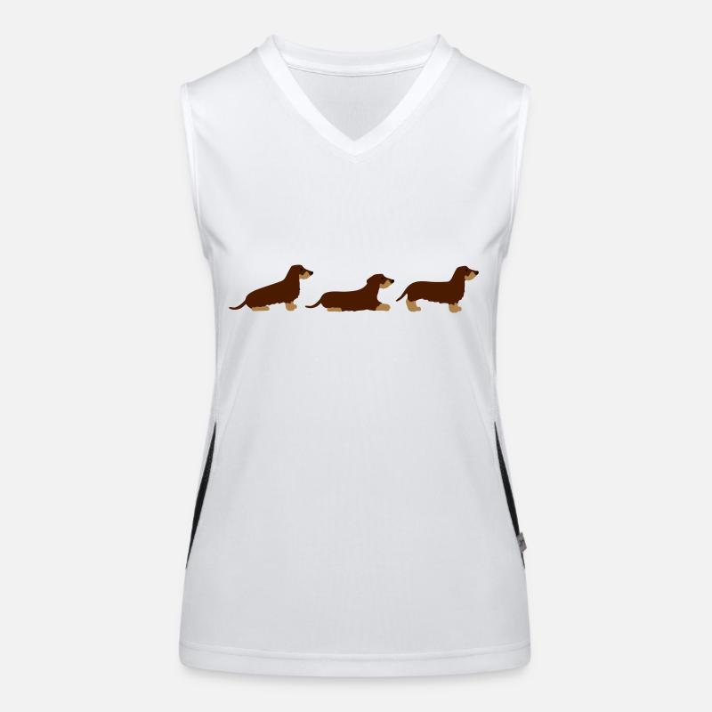 sit down stay teckel 2 Débardeur respirant contrasté Femme