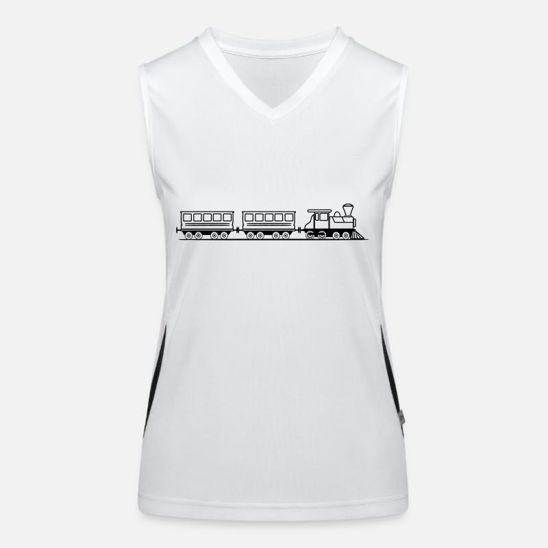 Zug Eisenbahn Dampflok Wagons Funktionelles Kontrast-Tank Top für Frauen