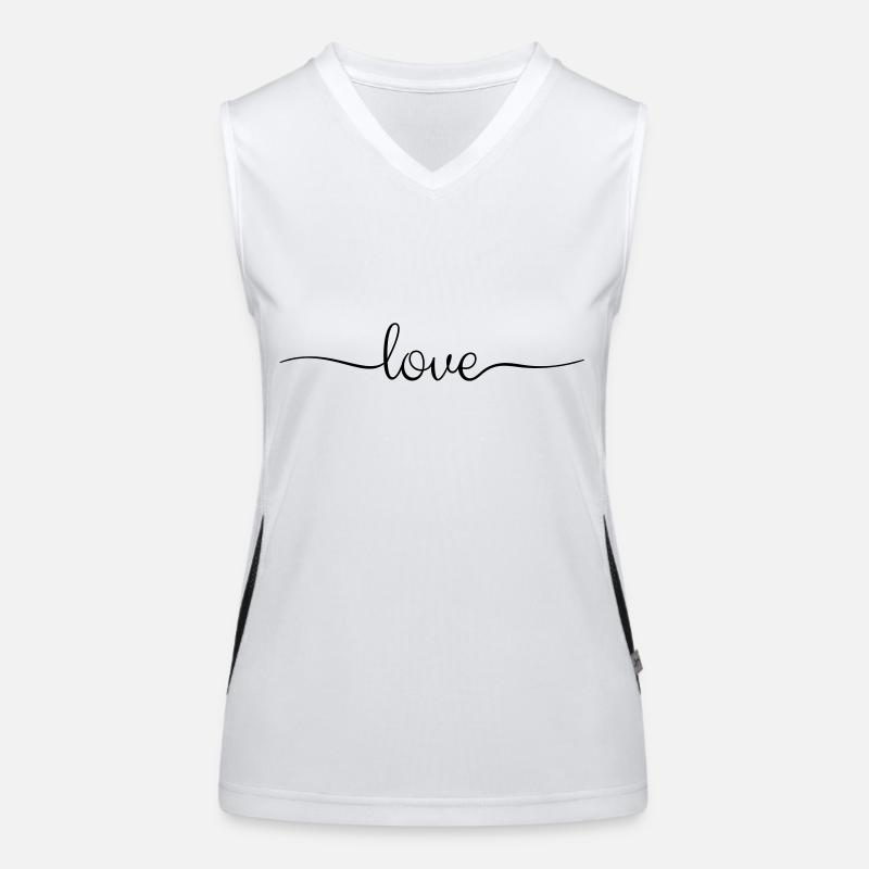 love modern typography lettering Women's Functional Contrast Tank Top