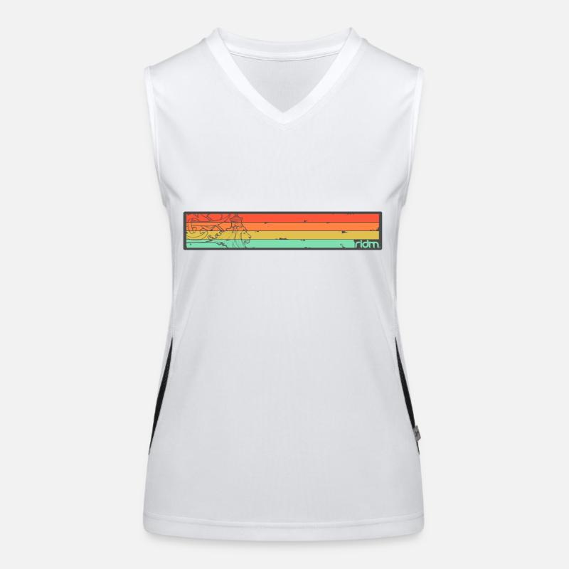 ridm vintage stripes lion Funktionelles Kontrast-Tank Top für Frauen