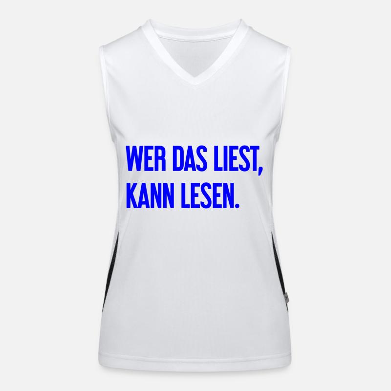 Wer das liest, kann lesen. Funktionelles Kontrast-Tank Top für Frauen