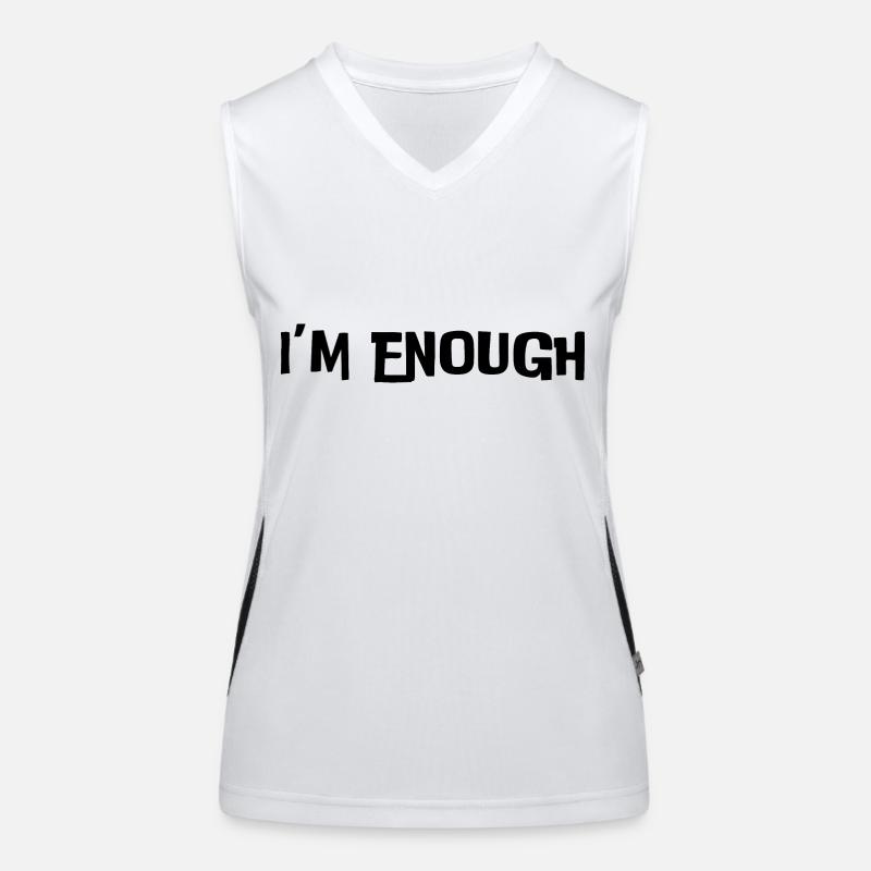Ich bin genug (schwarzer Text) Funktionelles Kontrast-Tank Top für Frauen