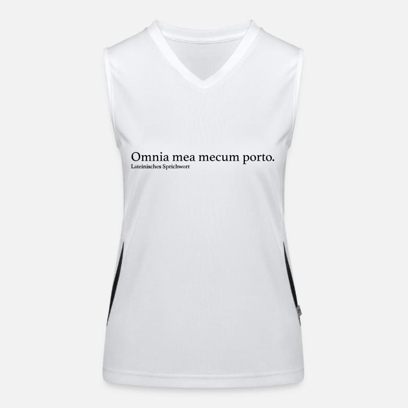 Omnia mea mecum porto. Funktionelles Kontrast-Tank Top für Frauen