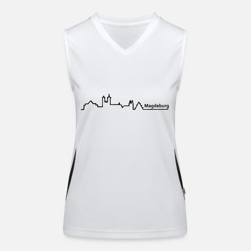 Magdeburg skyline Women's Functional Contrast Tank Top