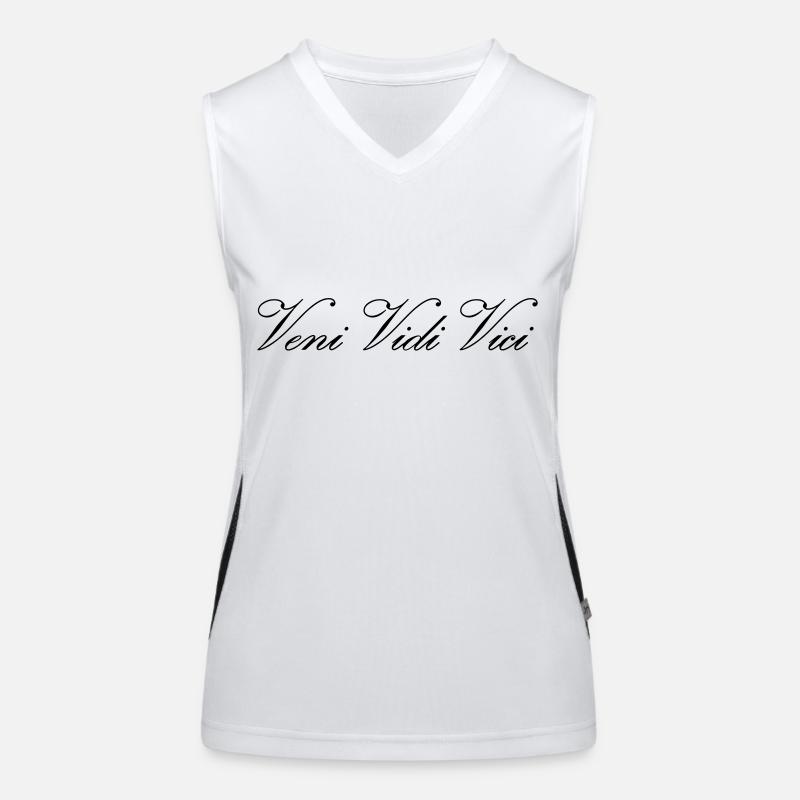 Veni Vidi Vici Calli text Women's Functional Contrast Tank Top