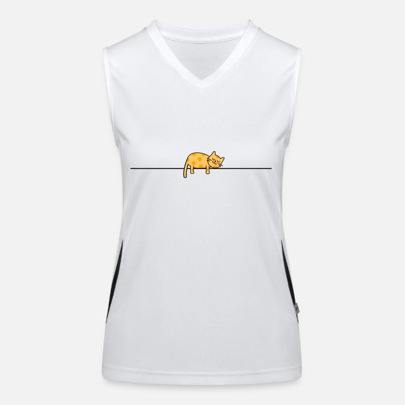 Sleeping cat (b) Women's Functional Contrast Tank Top