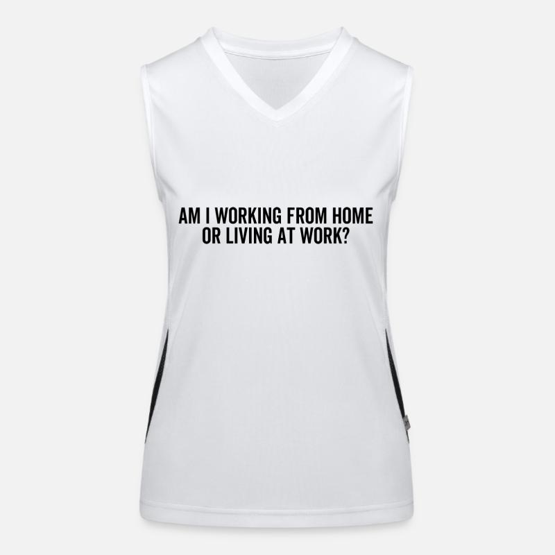 Arbeite ich von zu Hause aus oder lebe ich am Arbeitsplatz? Funktionelles Kontrast-Tank Top für Frauen