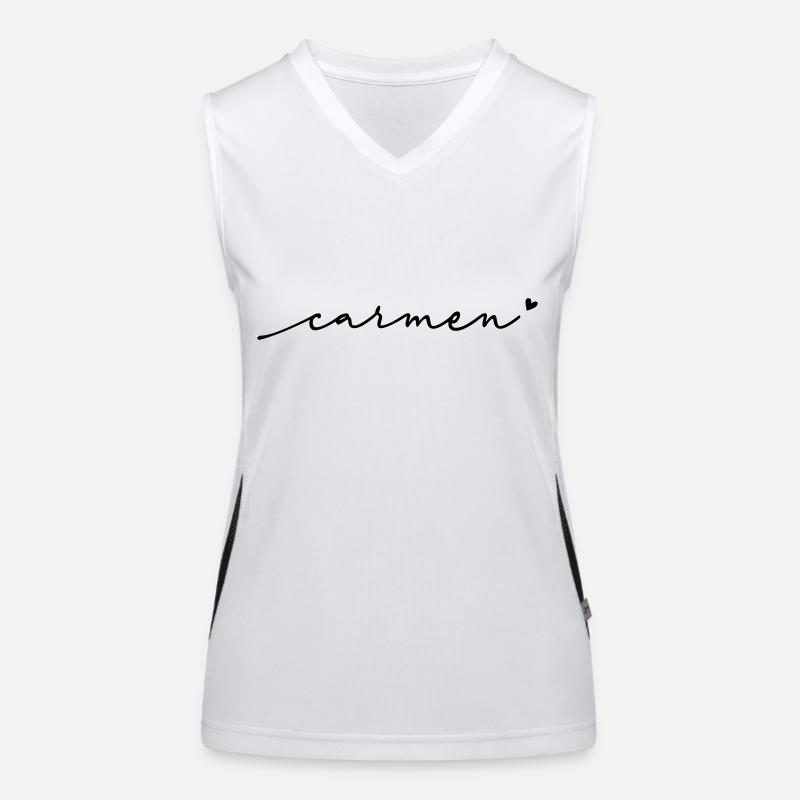 Carmen Cursive Name Women's Functional Contrast Tank Top