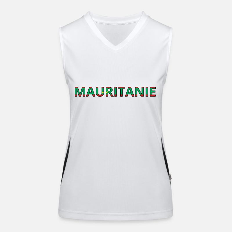 Drapeau Mauritanie Débardeur respirant contrasté Femme