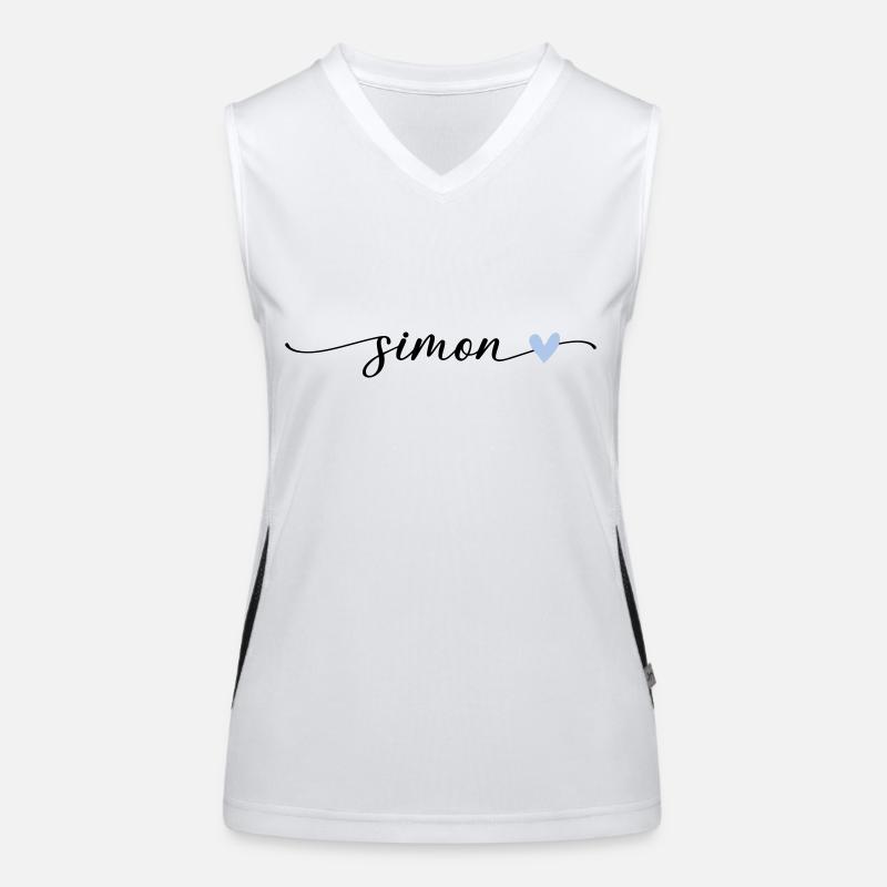 Simon Name Calligraphie Police Débardeur respirant contrasté Femme