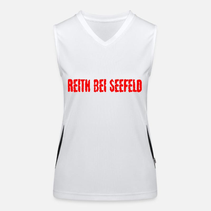 Reith bei Seefeld red text Women's Functional Contrast Tank Top