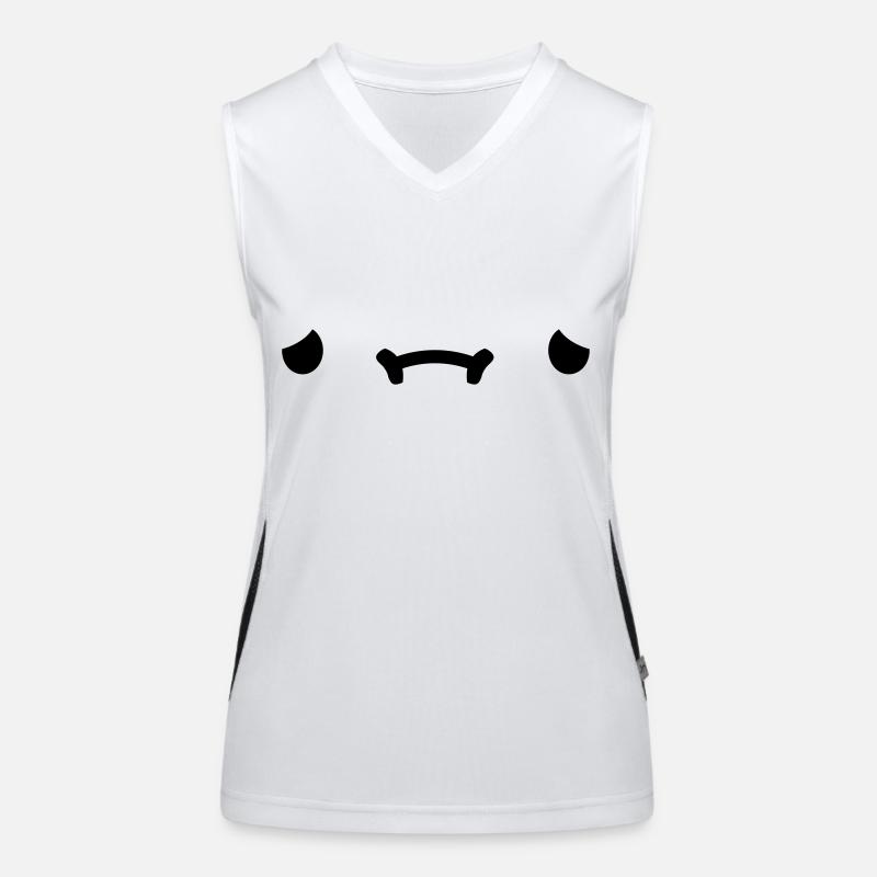 Visage de dessin animé triste Débardeur respirant contrasté Femme