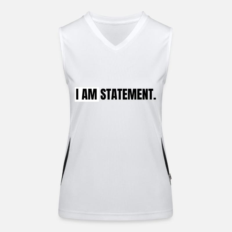 I AM STATEMENT SCHWARZ 10 x 5 cm Funktionelles Kontrast-Tank Top für Frauen