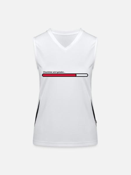 checklist - Women's Functional Contrast Tank Top - white/black - Front