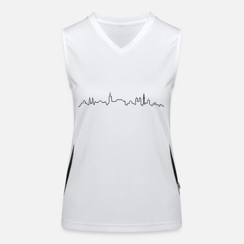 Skyline Nürnberg Silhouette Funktionelles Kontrast-Tank Top für Frauen