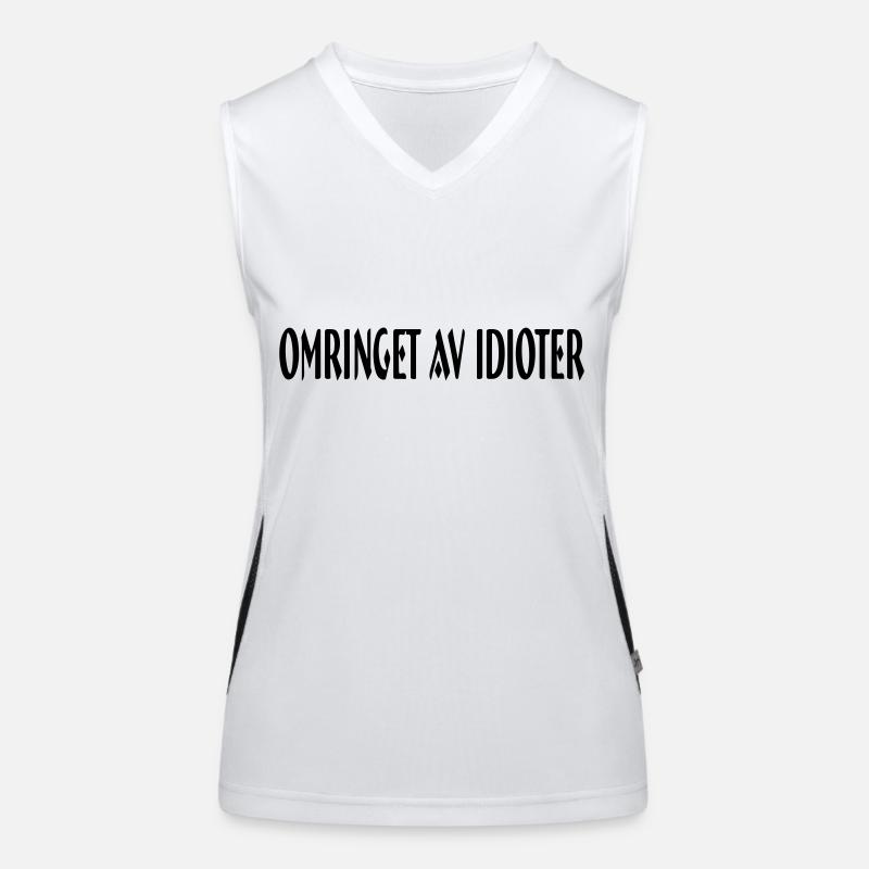 umgeben von Idioten Funktionelles Kontrast-Tank Top für Frauen