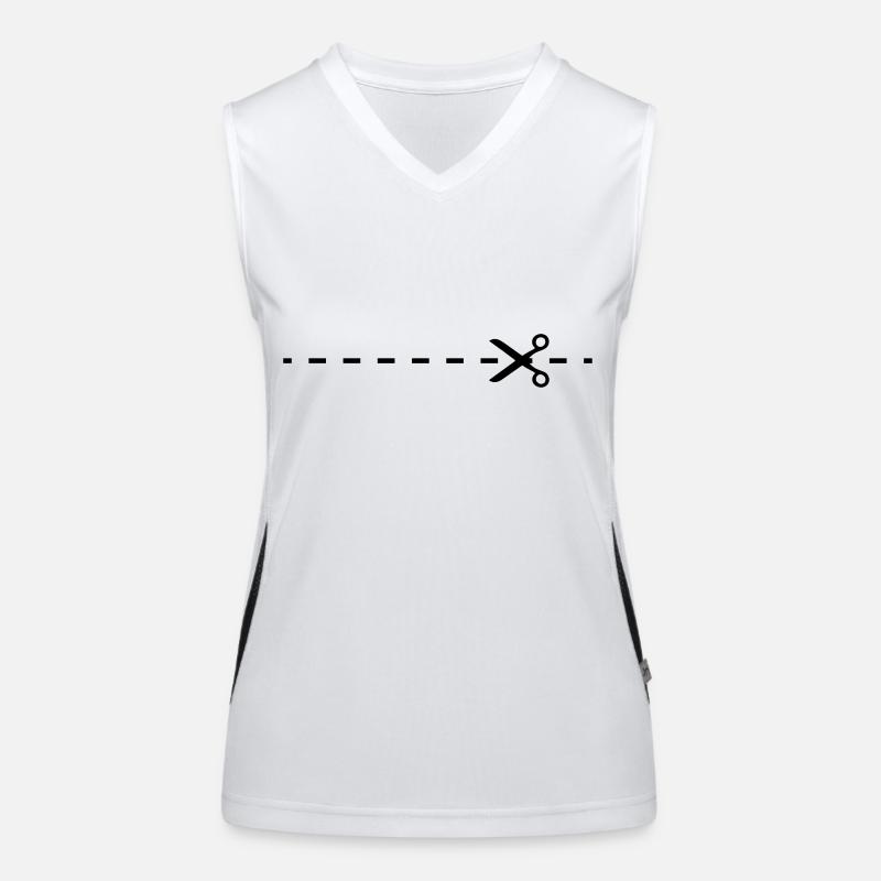 hier_aufschneiden - scissors - shear Women's Functional Contrast Tank Top
