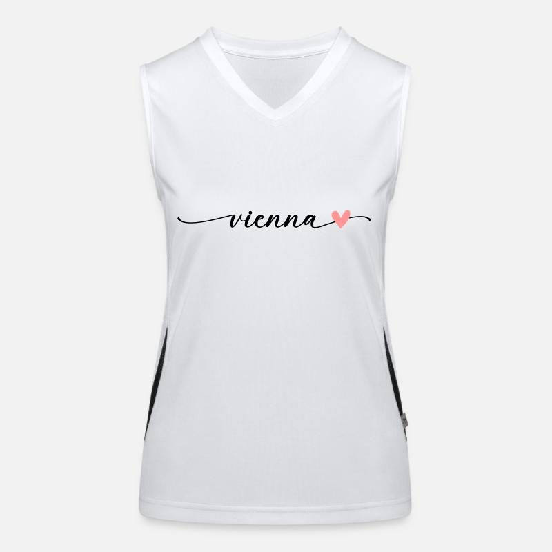 Nom de Vienne Vienna Word Calligraphy Script Débardeur respirant contrasté Femme