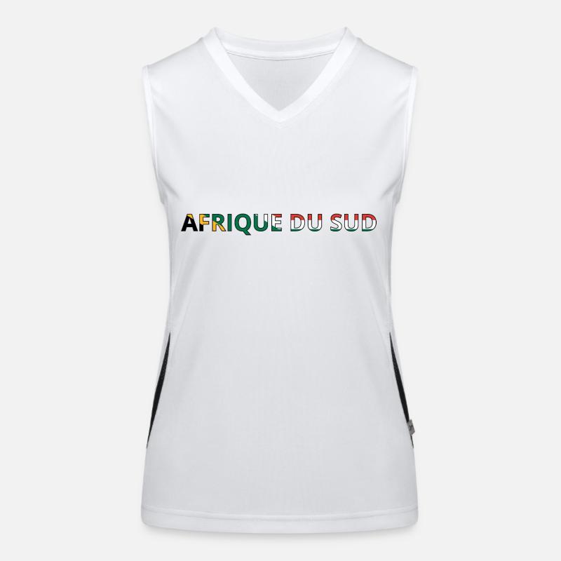 Drapeau Afrique du Sud Débardeur respirant contrasté Femme