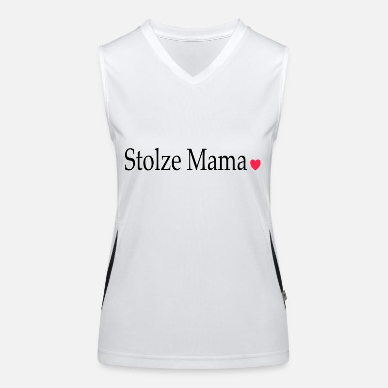 Stolze Mama Spruch Herz Funktionelles Kontrast-Tank Top für Frauen