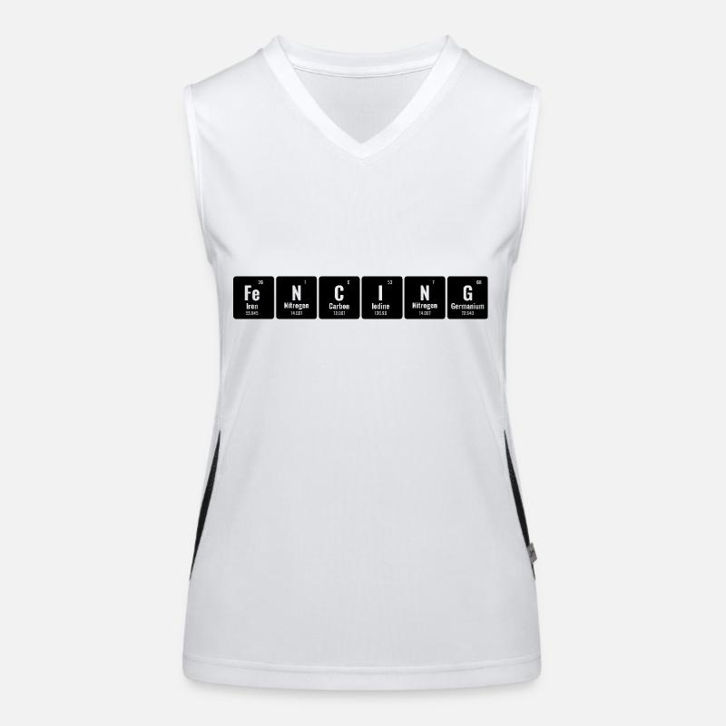 Fechten Periodensystem der Elemente Degen Schwert Degen Funktionelles Kontrast-Tank Top für Frauen