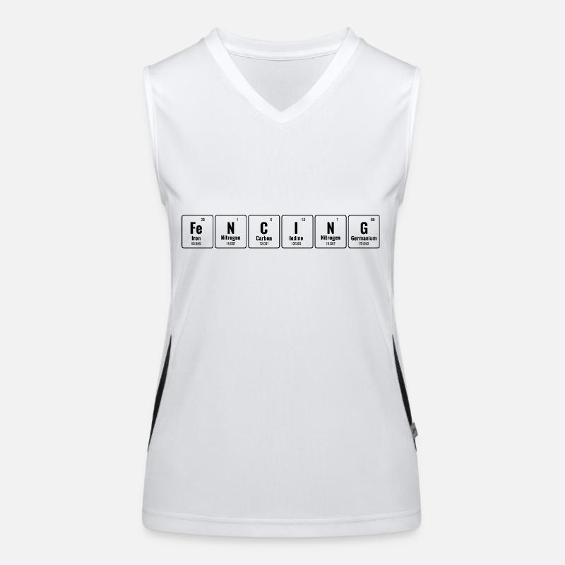 Fencing Periodic Table Of Elements Sword Epee Women's Functional Contrast Tank Top