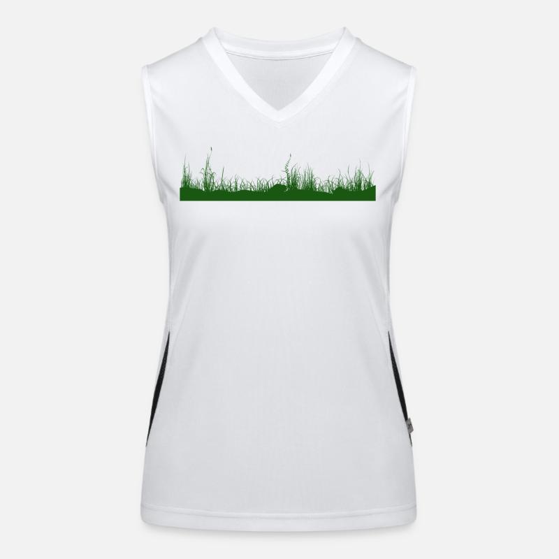 Herbe, sol, prairie, prairie herbeuse Débardeur respirant contrasté Femme
