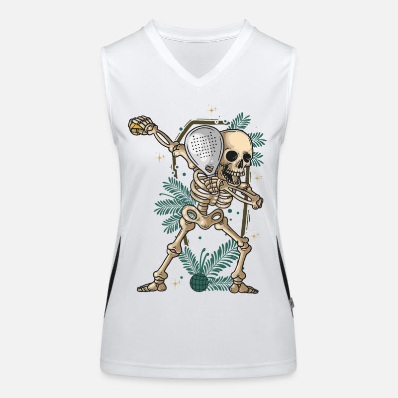 Halloween Padel Dabbing Skeleton Padel Schläger Funktionelles Kontrast-Tank Top für Frauen