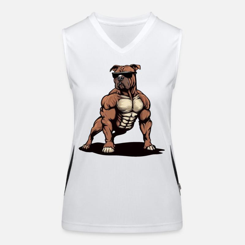 Pitbull Der Bodybuilder Funktionelles Kontrast-Tank Top für Frauen