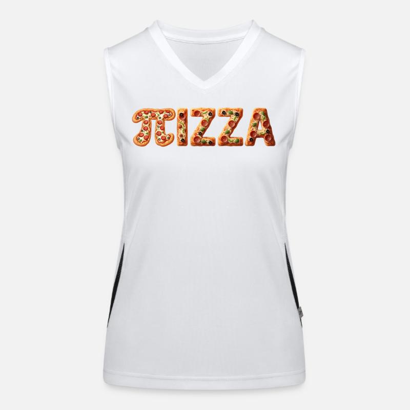 PIZZA Bunte Teigbuchstaben Funktionelles Kontrast-Tank Top für Frauen