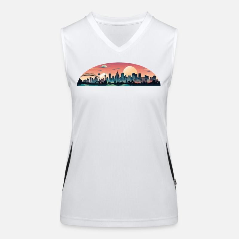 Sunset City Panorama Débardeur respirant contrasté Femme