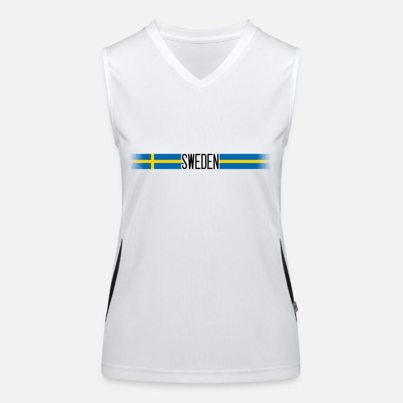 Suède Drapeau / bannière 005 conceptions rondes Débardeur respirant contrasté Femme