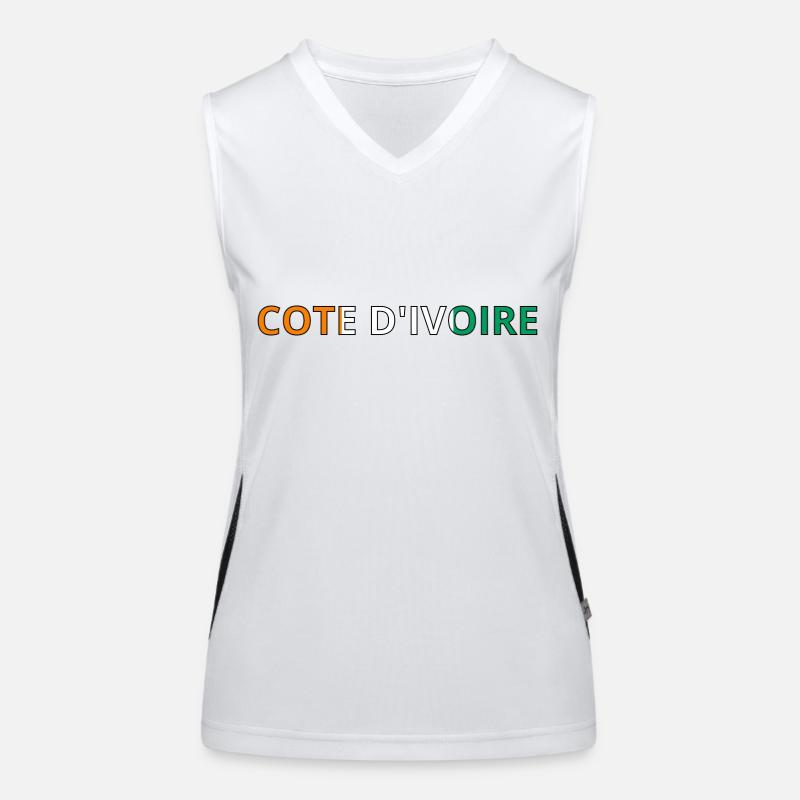 Drapeau Côte d'Ivoire Débardeur respirant contrasté Femme