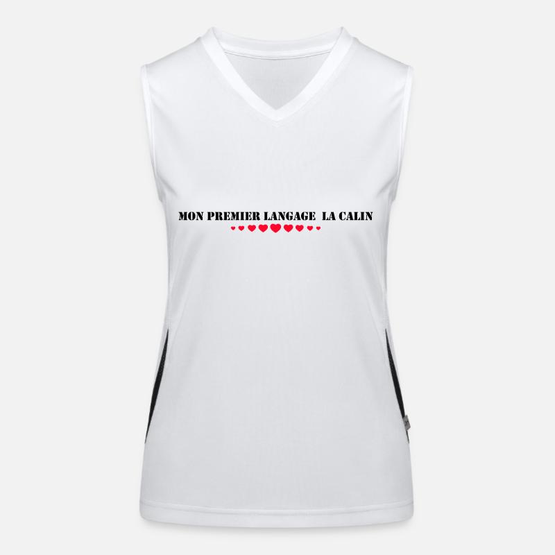 My first language: hugging Women's Functional Contrast Tank Top