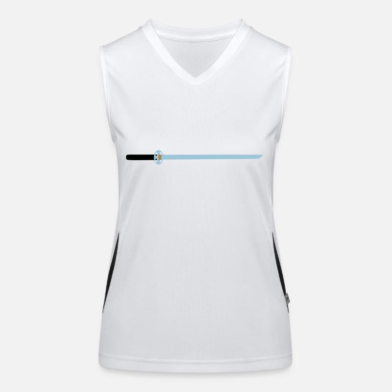 Schwert Mittelalter Geschenk Idee Klinge scharf Funktionelles Kontrast-Tank Top für Frauen