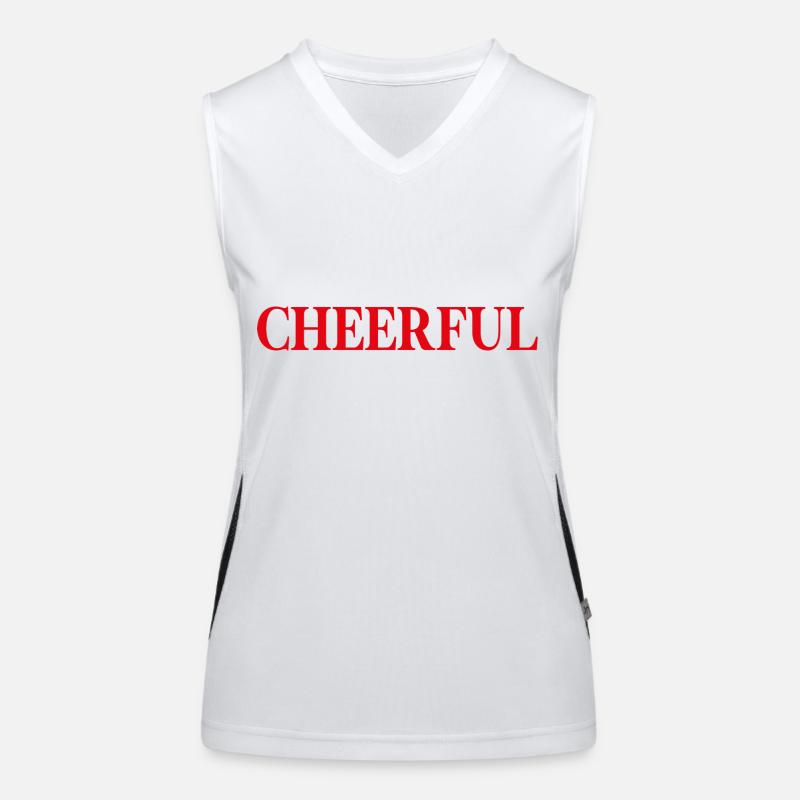 cheerful - Women's Functional Contrast Tank Top - white/black