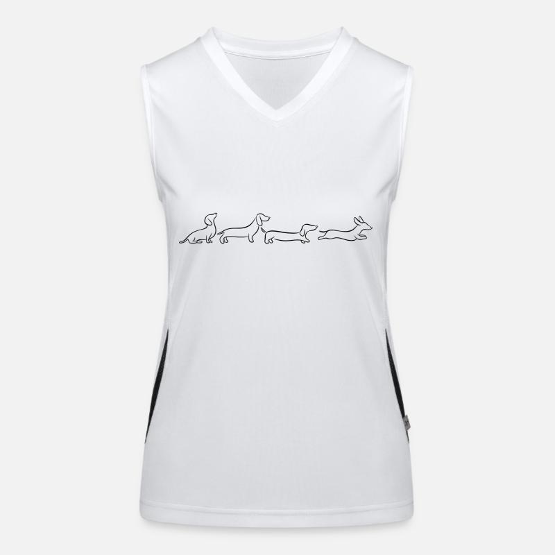 Teckel, Teckel, Teckel, Teckel à poil dur Line Art Débardeur respirant contrasté Femme