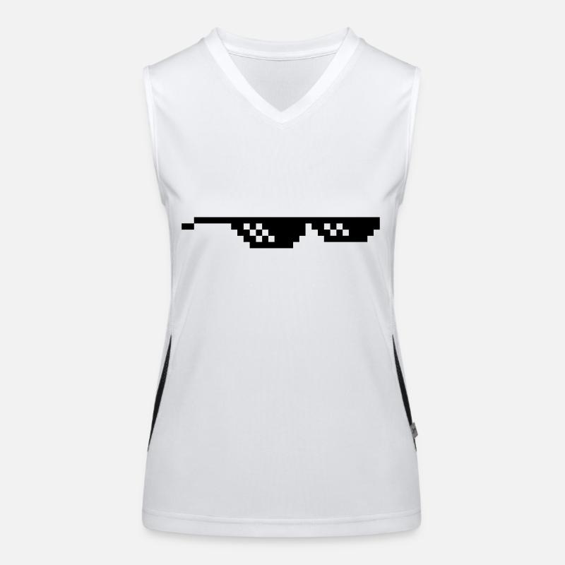 lunette pixel internet meme fun Débardeur respirant contrasté Femme