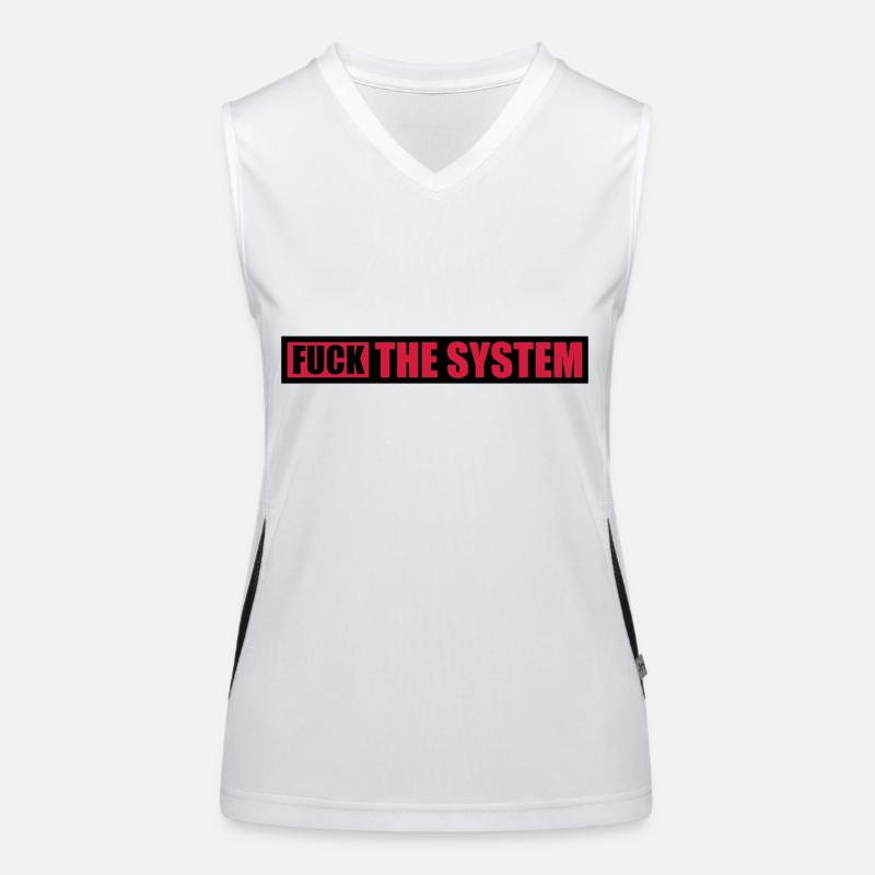 Fuck the system Freiheit Funktionelles Kontrast-Tank Top für Frauen