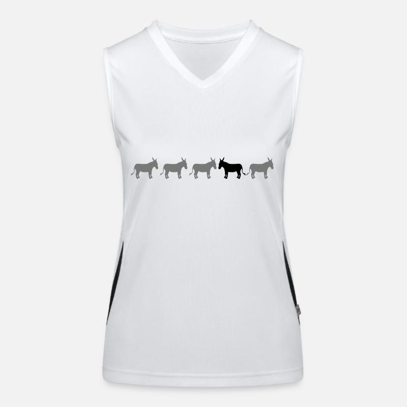 anders be different esel pferd pony klein packesel Funktionelles Kontrast-Tank Top für Frauen