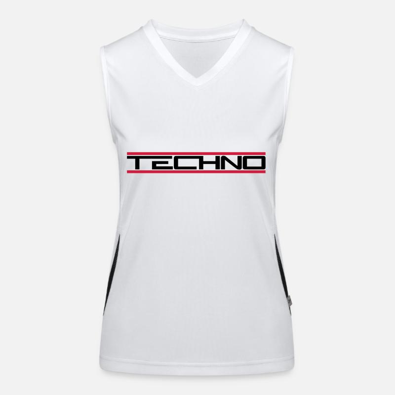 Techno red bars Women's Functional Contrast Tank Top