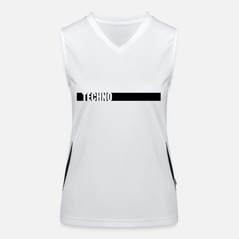 Music Techno Logo Women's Functional Contrast Tank Top