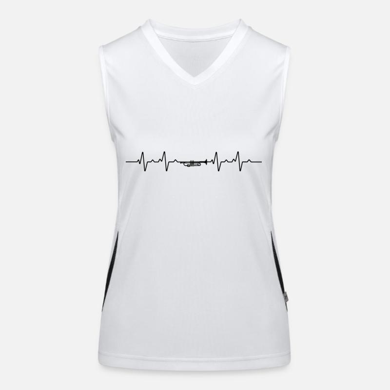 Trompete Musiker Trompeter Herzschlag Trompete Geschenk Funktionelles Kontrast-Tank Top für Frauen